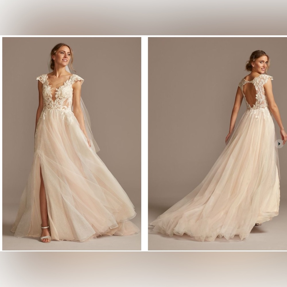 Illusion Plunge Lace Wedding Dress